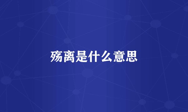 殇离是什么意思