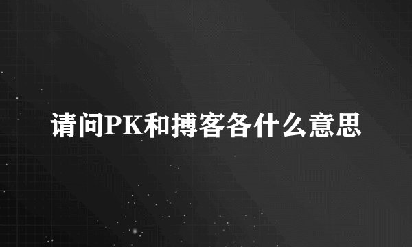 请问PK和搏客各什么意思