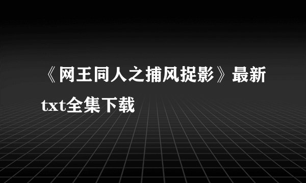 《网王同人之捕风捉影》最新txt全集下载