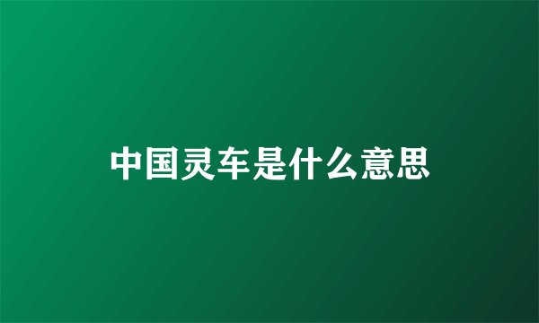 中国灵车是什么意思
