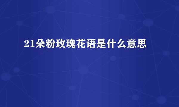 21朵粉玫瑰花语是什么意思