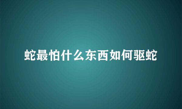蛇最怕什么东西如何驱蛇