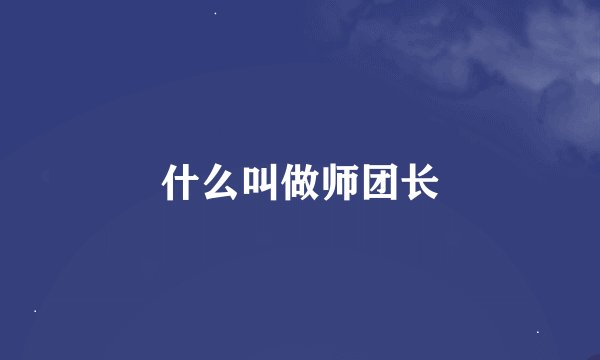 什么叫做师团长