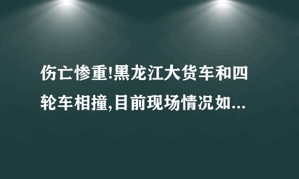 伤亡惨重!黑龙江大货车和四轮车相撞,目前现场情况如何? -