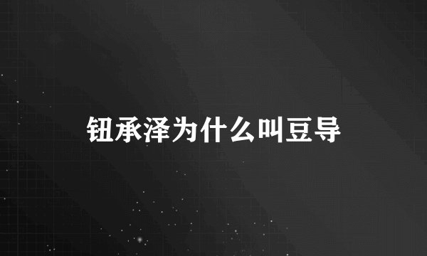 钮承泽为什么叫豆导