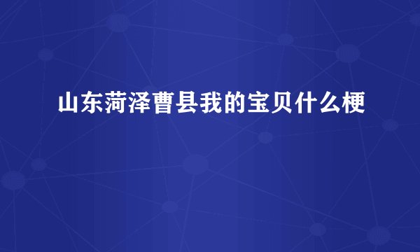 山东菏泽曹县我的宝贝什么梗