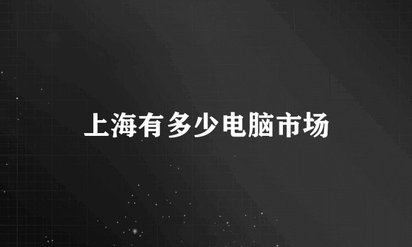 上海有多少电脑市场