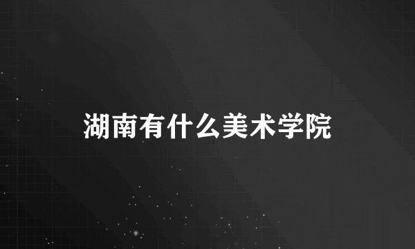 湖南有什么美术学院