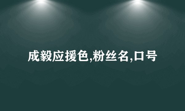 成毅应援色,粉丝名,口号