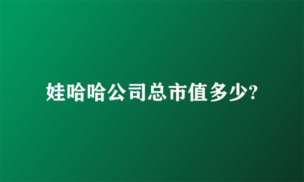 娃哈哈公司总市值多少?