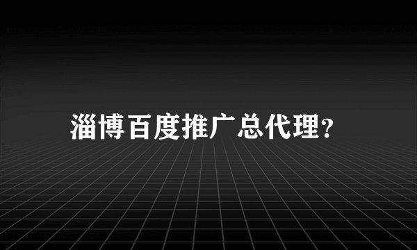 淄博百度推广总代理？