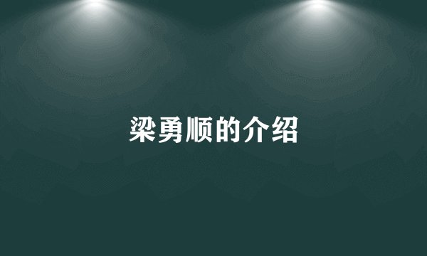 梁勇顺的介绍