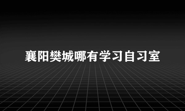 襄阳樊城哪有学习自习室