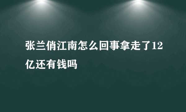 张兰俏江南怎么回事拿走了12亿还有钱吗