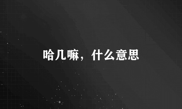 哈几嘛，什么意思