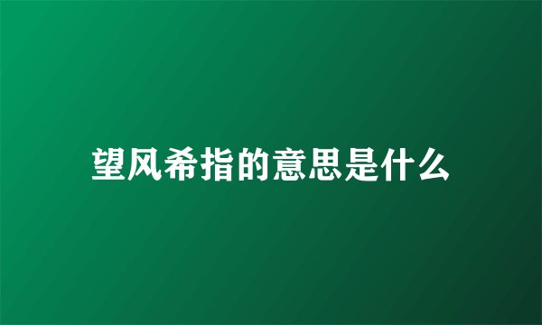 望风希指的意思是什么