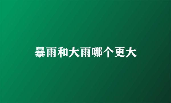 暴雨和大雨哪个更大