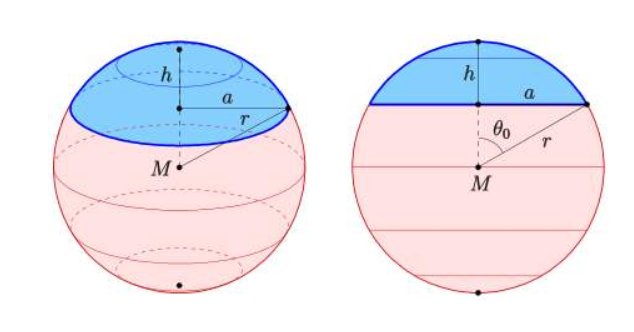 一个球切被平面截一次，体积公式怎么求