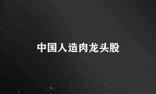 中国人造肉龙头股