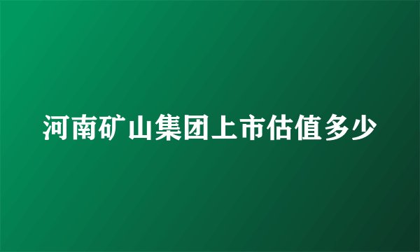 河南矿山集团上市估值多少
