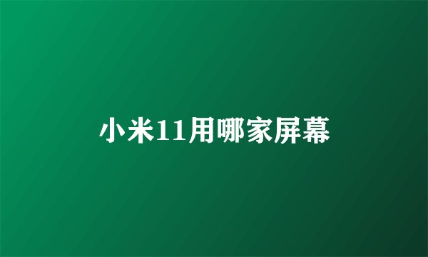 小米11用哪家屏幕