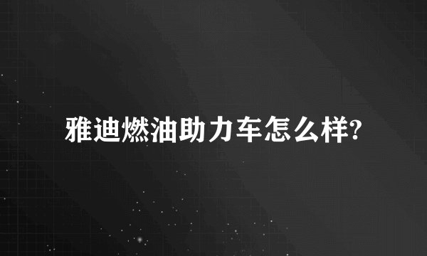 雅迪燃油助力车怎么样?