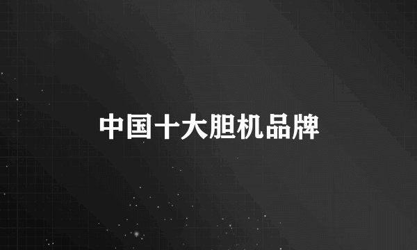 中国十大胆机品牌
