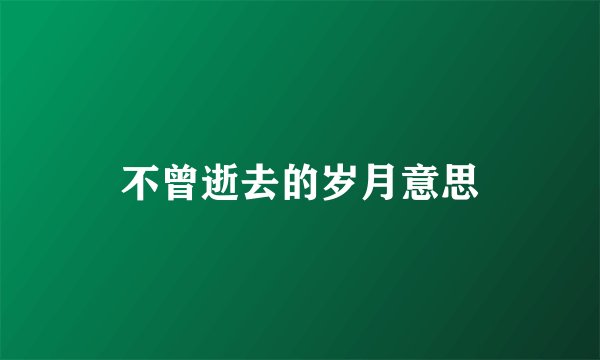 不曾逝去的岁月意思