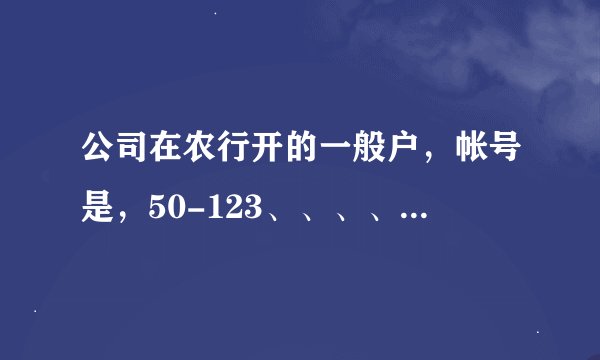公司在农行开的一般户，帐号是，50-123、、、、最前面的那个50是代码吗？