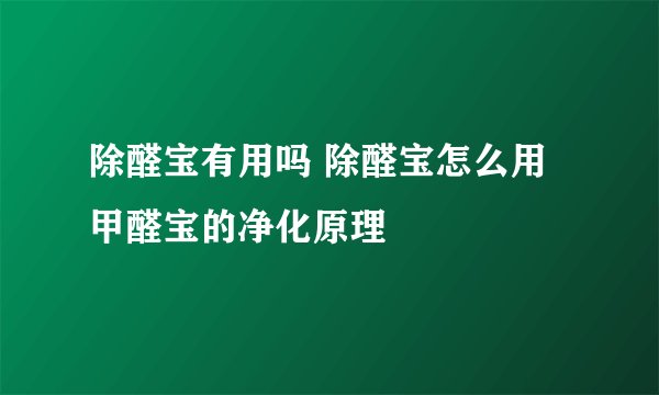 除醛宝有用吗 除醛宝怎么用 甲醛宝的净化原理