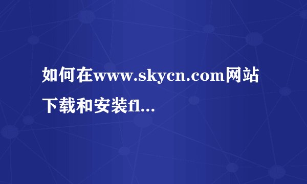 如何在www.skycn.com网站下载和安装flashget