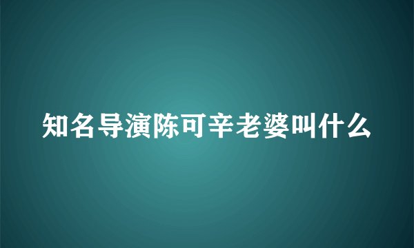 知名导演陈可辛老婆叫什么