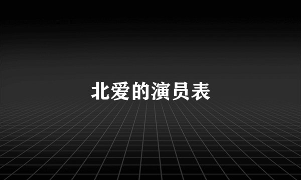 北爱的演员表