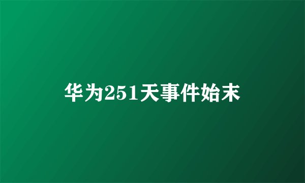 华为251天事件始末