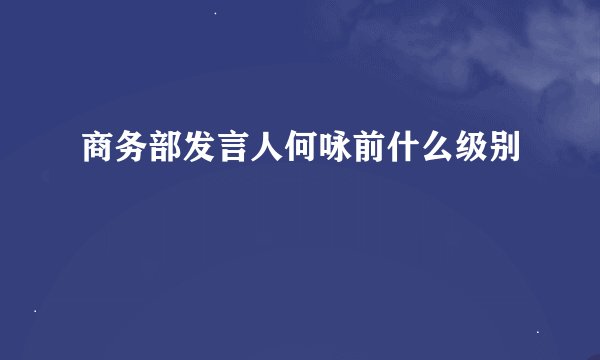 商务部发言人何咏前什么级别
