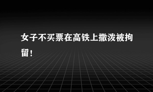 女子不买票在高铁上撒泼被拘留！
