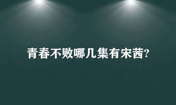 青春不败哪几集有宋茜?