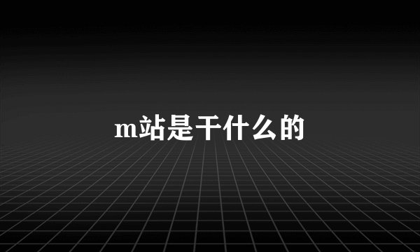 m站是干什么的