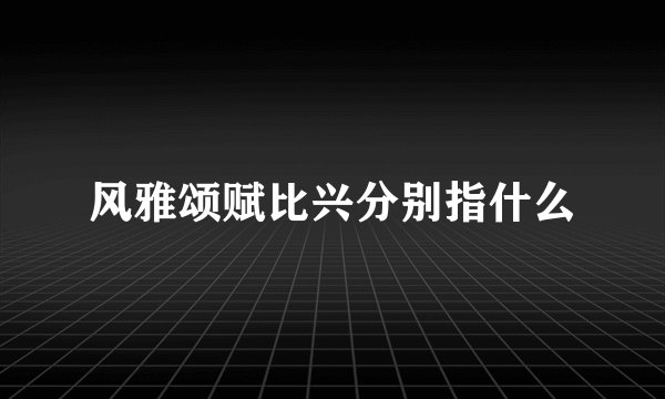 风雅颂赋比兴分别指什么