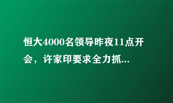 恒大4000名领导昨夜11点开会，许家印要求全力抓复工保交楼