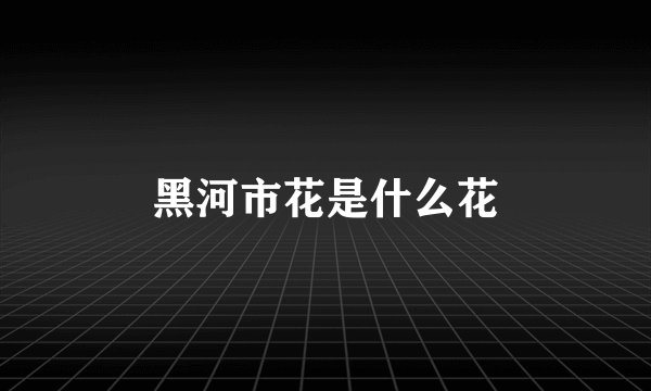 黑河市花是什么花
