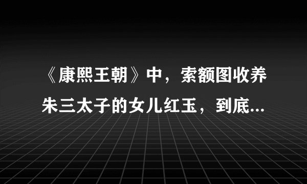 《康熙王朝》中，索额图收养朱三太子的女儿红玉，到底有何意图？对此你有何看法？