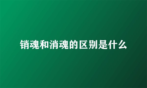 销魂和消魂的区别是什么