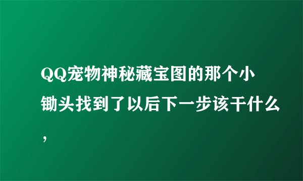 QQ宠物神秘藏宝图的那个小锄头找到了以后下一步该干什么，