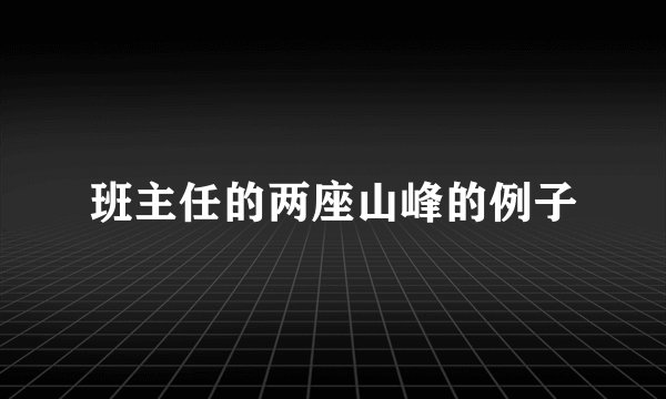 班主任的两座山峰的例子