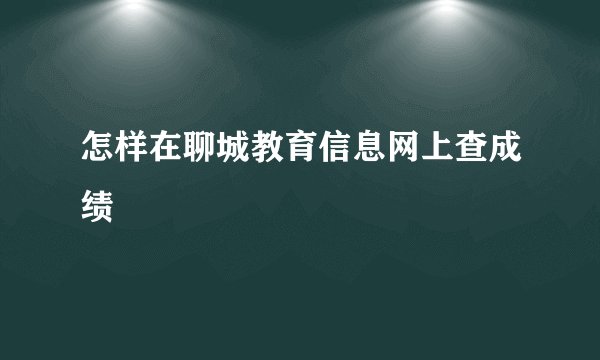 怎样在聊城教育信息网上查成绩