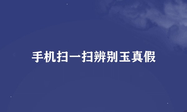手机扫一扫辨别玉真假