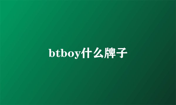 btboy什么牌子
