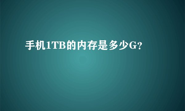 手机1TB的内存是多少G?