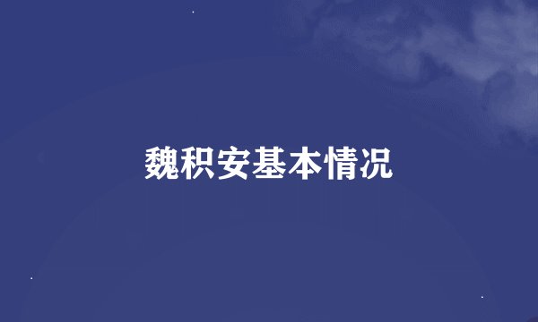 魏积安基本情况